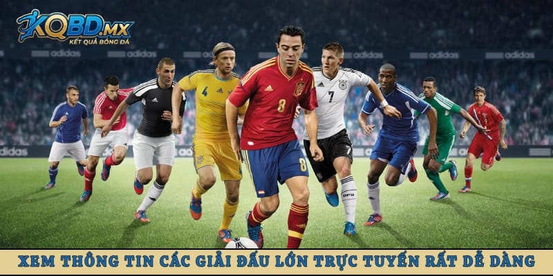 Xem thông tin các giải đấu lớn trực tuyến rất dễ dàng
