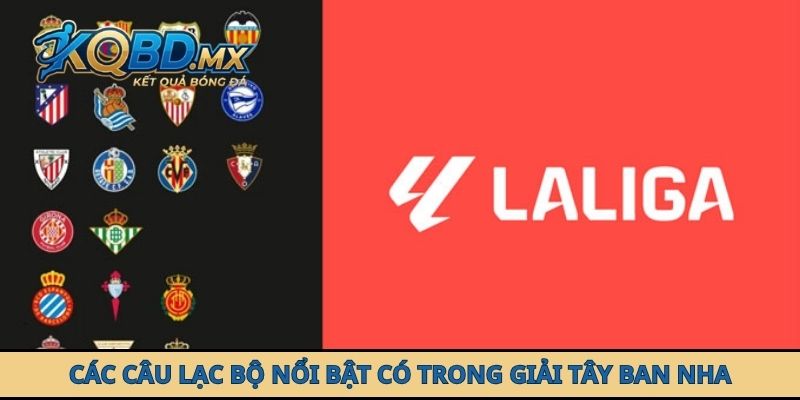 Các câu lạc bộ nổi bật có trong giải Tây Ban Nha